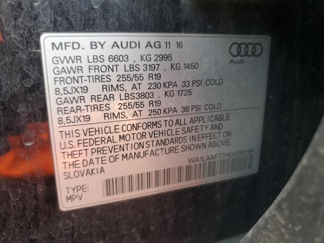 2017 AUDI Q7 PREMIUM - WA1LAAF77HD036299