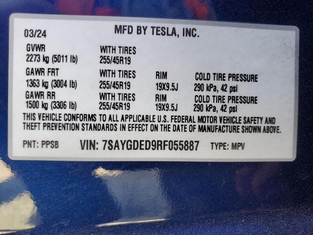2024 TESLA MODEL Y - 7SAYGDED9RF055887