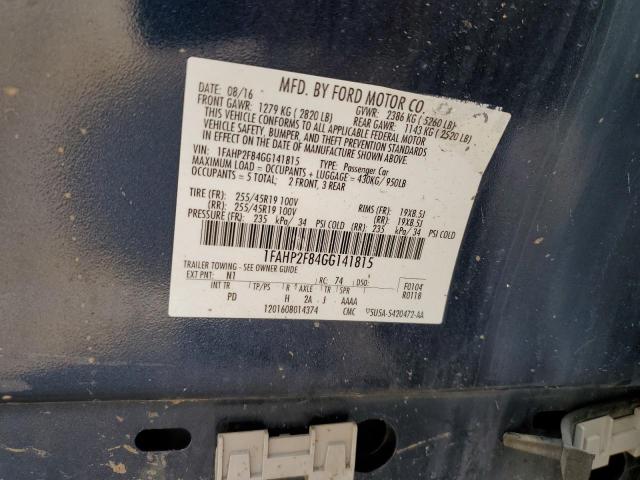 2016 FORD TAURUS LIM 1FAHP2F84GG141815