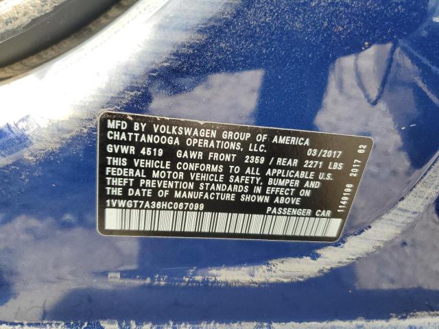 2017 VOLKSWAGEN PASSAT SE 1VWGT7A36HC067099