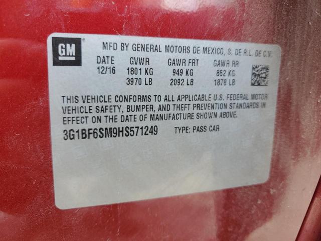 2017 CHEVROLET CRUZE PREM 3G1BF6SM9HS571249