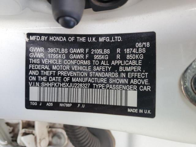 2018 HONDA CIVIC EX - SHHFK7H5XJU228327