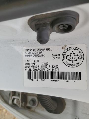 2016 HONDA CIVIC EX 2HGFC1F41GH114274