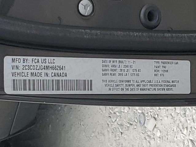 2021 DODGE CHALLENGER 2C3CDZJG4MH662641