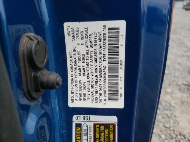 2012 HONDA CIVIC LX - 2HGFG3B56CH548747