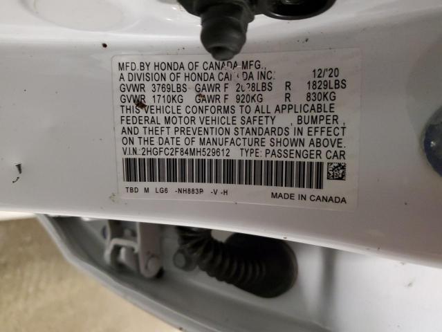 2021 HONDA CIVIC SPOR 2HGFC2F84MH529612