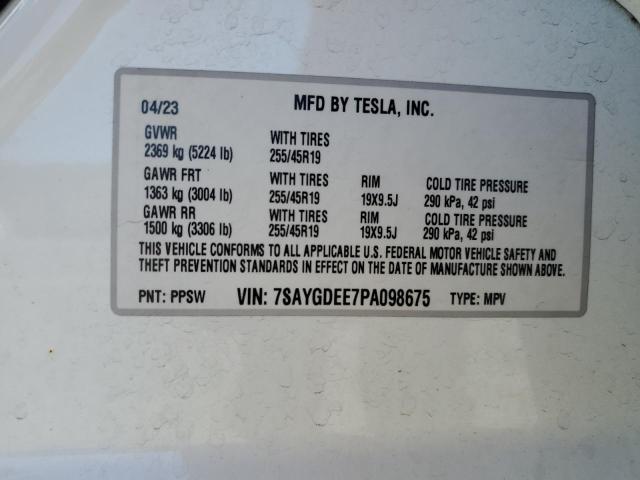 2023 TESLA MODEL Y 7SAYGDEE7PA098675