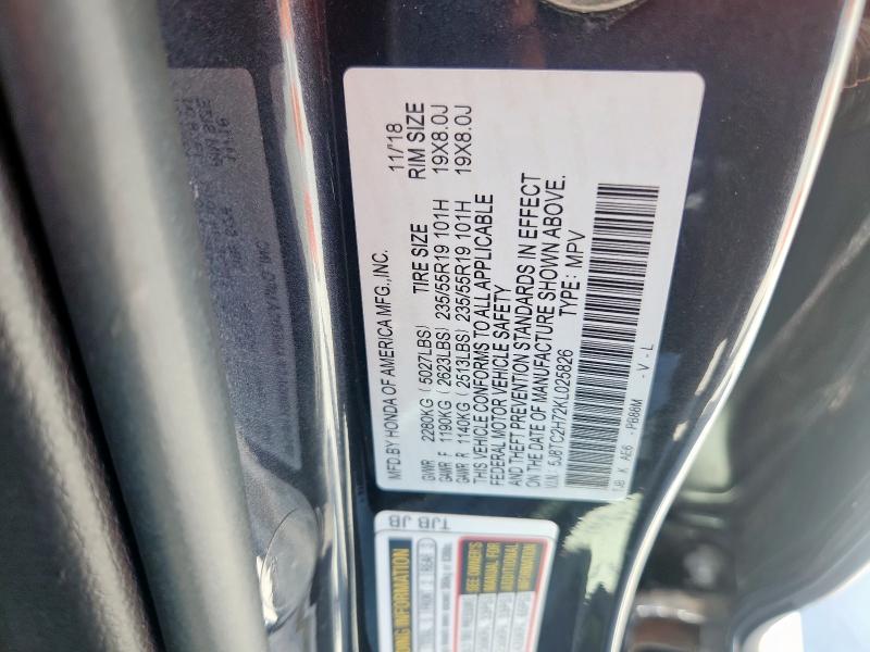 2019 ACURA RDX ADVANC 5J8TC2H72KL025826