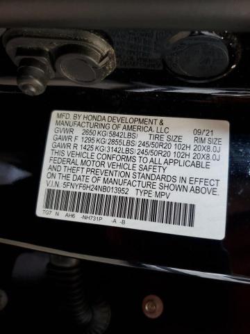 2022 HONDA PILOT SE 5FNYF6H24NB013952