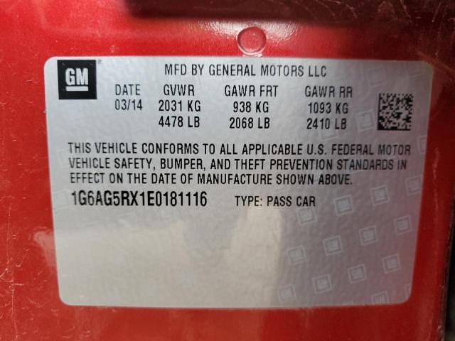 2014 CADILLAC ATS - 1G6AG5RX1E0181116