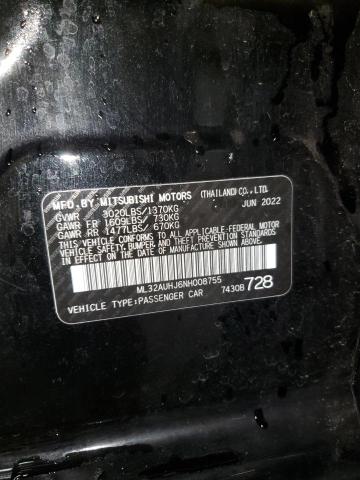 2022 MITSUBISHI MIRAGE ES ML32AUHJ6NH008755