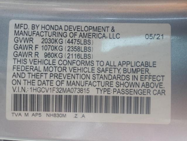 2021 HONDA ACCORD SPO 1HGCV1F32MA073815