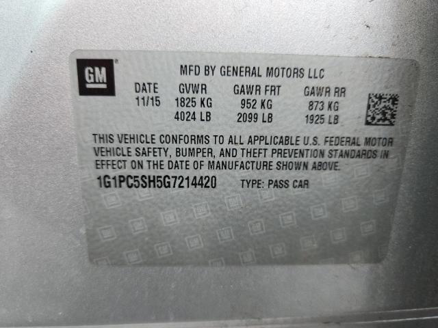 2016 CHEVROLET CRUZE LIMI 1G1PC5SH5G7214420