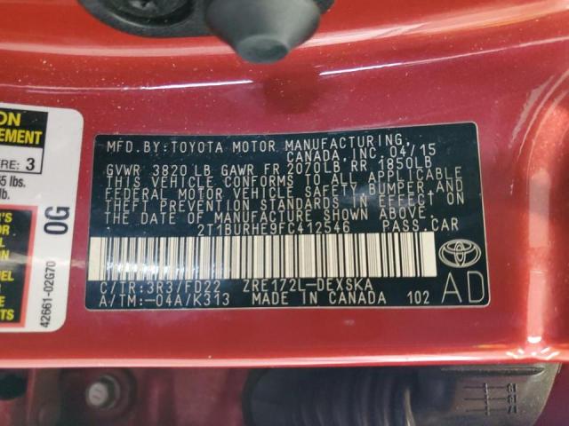 2015 TOYOTA COROLLA L 2T1BURHE9FC412546