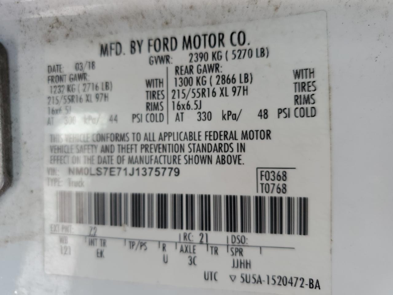 FORD TRANSIT CONNECT XL