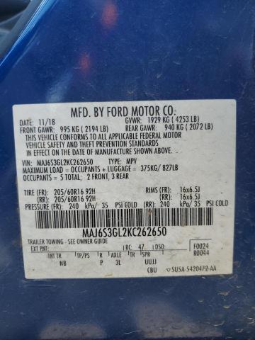 2019 FORD ECOSPORT S MAJ6S3GL2KC262650