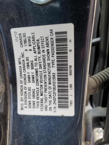 2018 HONDA CIVIC LX 2HGFC2F5XJH515943