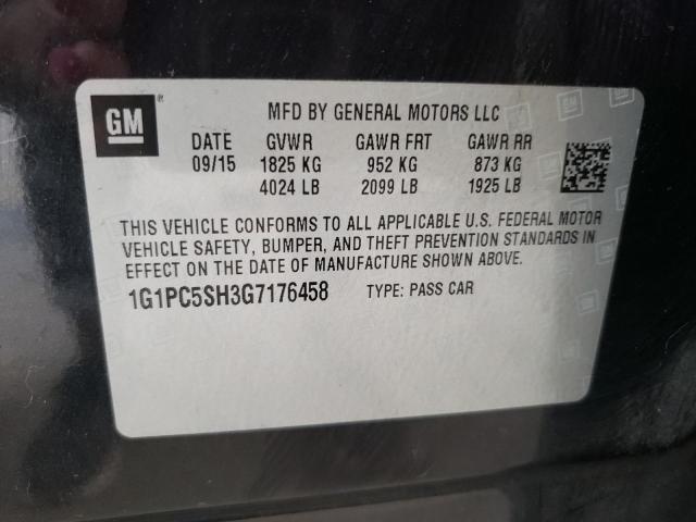 2016 CHEVROLET CRUZE LIMI 1G1PC5SH3G7176458