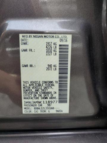 2017 NISSAN ALTIMA 2.5 1N4AL3AP0HC118977
