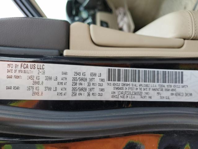 1C4RJFCG9JC303522 2018 JEEP GRAND CHER