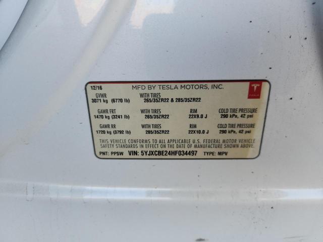 2017 TESLA MODEL X - 5YJXCBE24HF034497