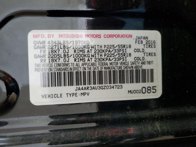 2016 MITSUBISHI OUTLANDER JA4AR3AU3GZ034723