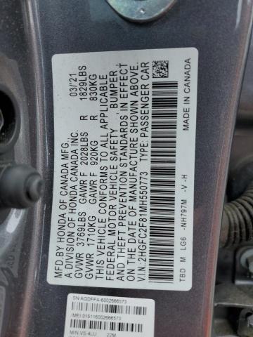 2021 HONDA CIVIC SPOR 2HGFC2F81MH550773