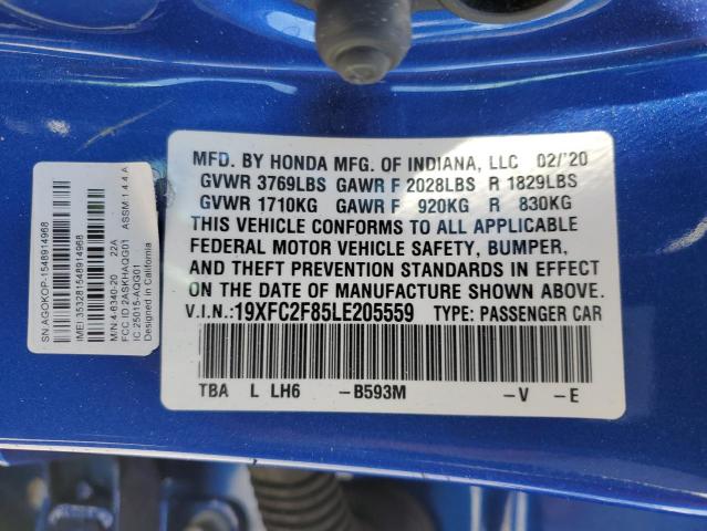 2020 HONDA CIVIC SPOR - 19XFC2F85LE205559