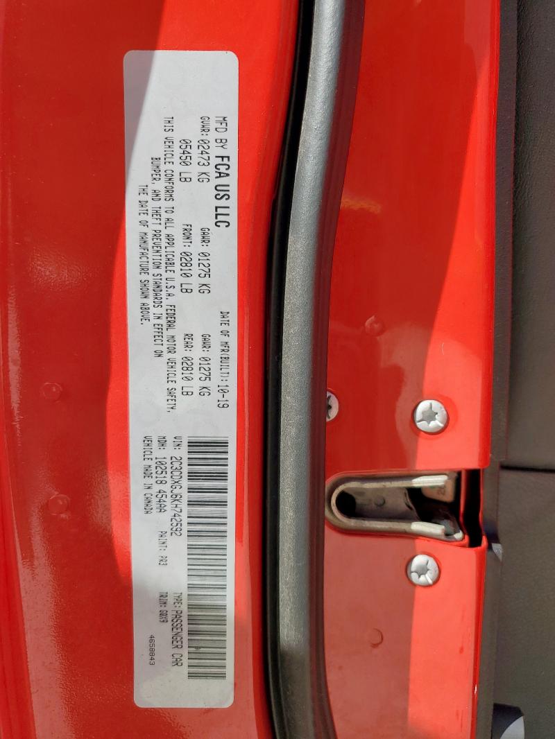 2019 DODGE CHARGER SC 2C3CDXGJ6KH742592
