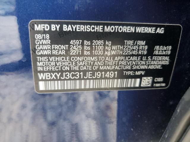 2018 BMW X2 SDRIVE2 WBXYJ3C31JEJ91491
