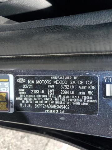 2021 KIA FORTE FE 3KPF24AD6ME349402
