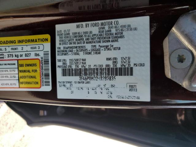 2017 FORD FUSION SE - 3FA6P0HD2HR282835