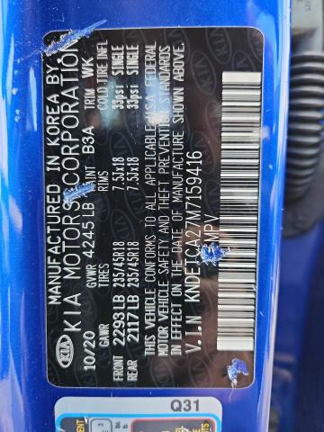 2021 KIA SELTOS SX KNDETCA27M7159416