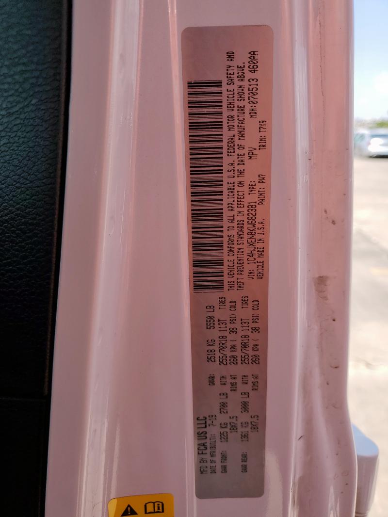 2019 JEEP WRANGLER U 1C4HJXEN8KW682381