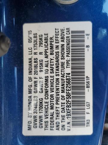 2015 HONDA CIVIC LX 19XFB2F58FE256874