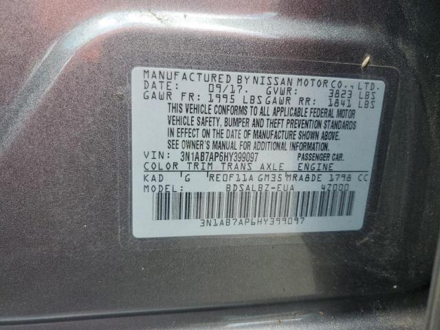 2017 NISSAN SENTRA SV 3N1AB7AP6HY399097