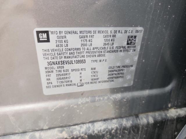 2018 CHEVROLET EQUINOX LT 3GNAXSEV9JL108953
