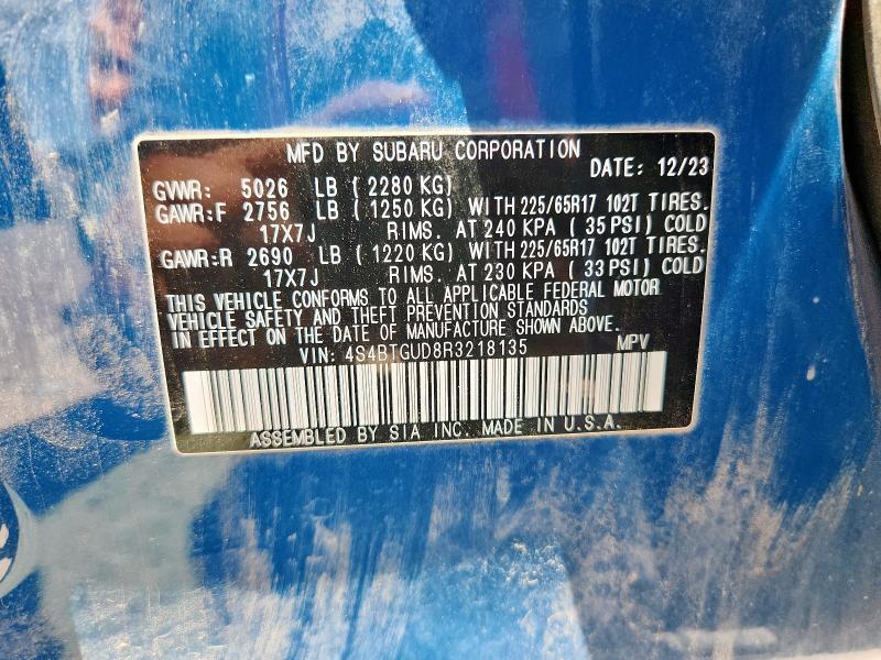 2024 SUBARU OUTBACK WI 4S4BTGUD8R3218135
