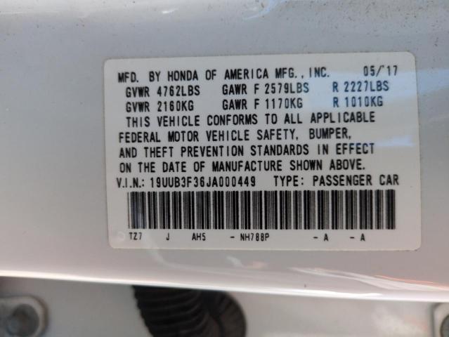 2018 ACURA TLX 19UUB3F36JA000449
