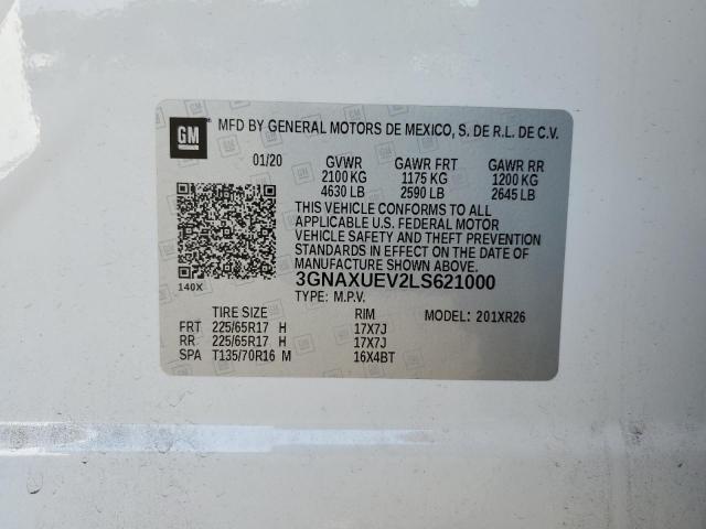 2020 CHEVROLET EQUINOX LT - 3GNAXUEV2LS621000