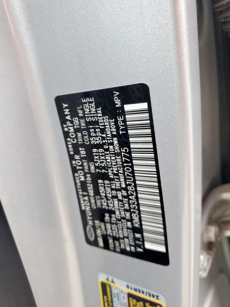 2018 HYUNDAI TUCSON VAL KM8J33A28JU701775