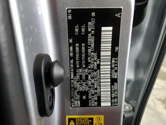 2016 TOYOTA HIGHLANDER 5TDBKRFH7GS309489