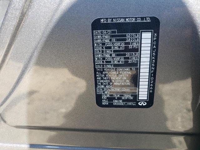 2022 INFINITI QX55 ESSEN 3PCAJ5K35NF102666