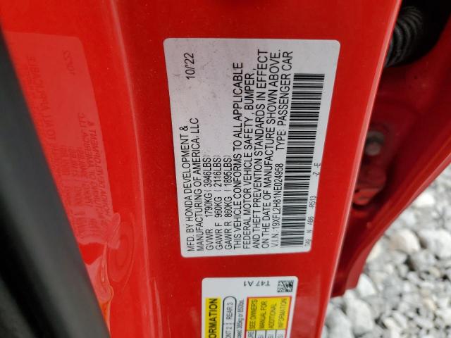 2022 HONDA CIVIC SPOR - 19XFL2H81NE024958
