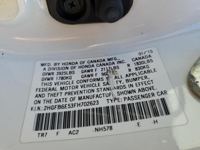 2015 HONDA CIVIC SI 2HGFB6E53FH702623