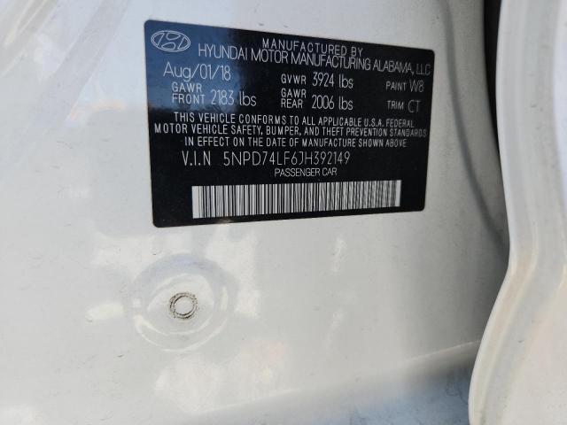 2018 HYUNDAI ELANTRA SE 5NPD74LF6JH392149