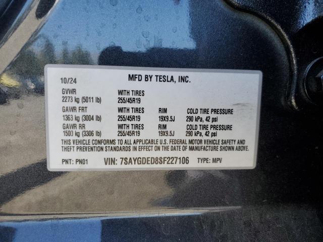 2025 TESLA MODEL Y 7SAYGDED8SF227106
