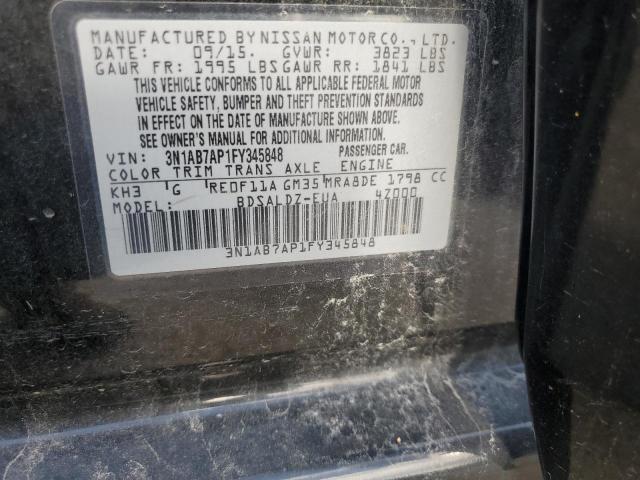 2015 NISSAN SENTRA S 3N1AB7AP1FY345848