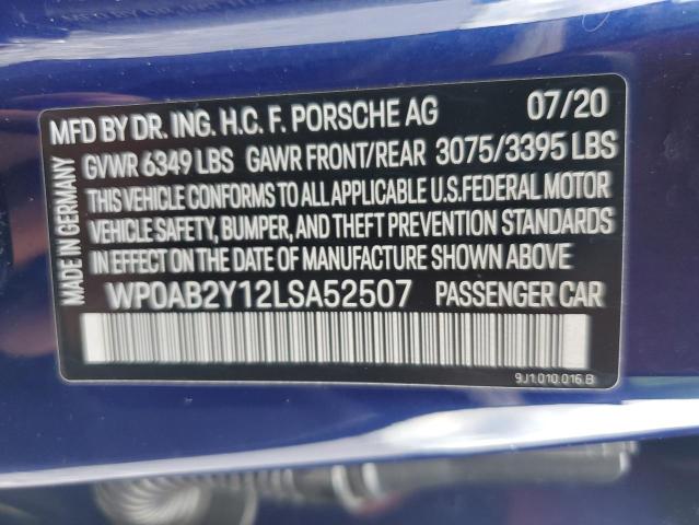 2020 PORSCHE TAYCAN 4S WP0AB2Y12LSA52507