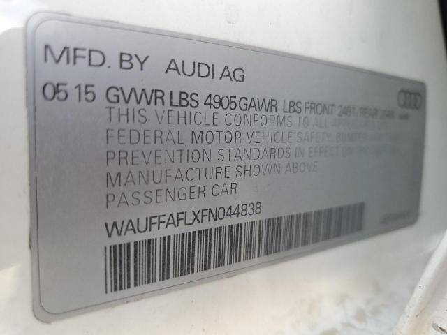 2015 AUDI A4 PREMIUM WAUFFAFLXFN044838
